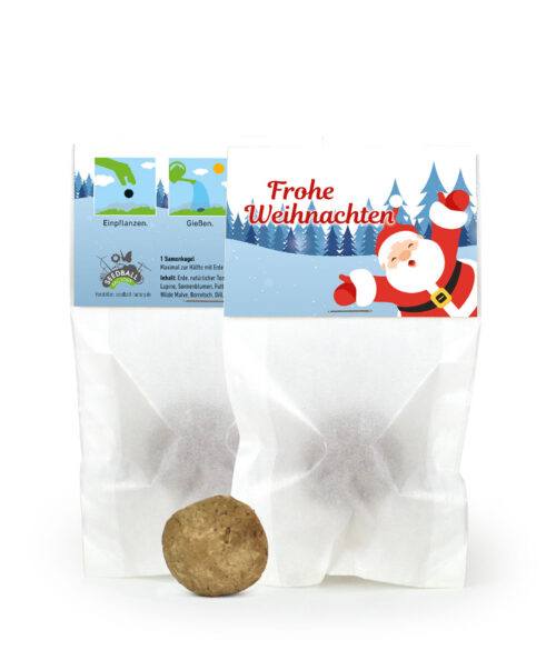 Samenkugeln im Weihnachtsdesign