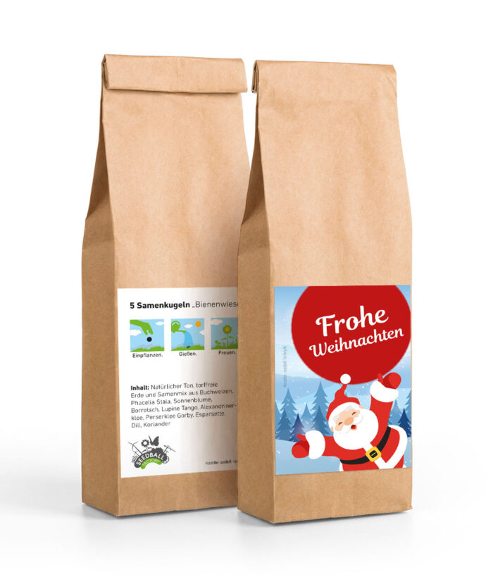 5 Samenkugeln in Papiertüte - Weihnachten 2