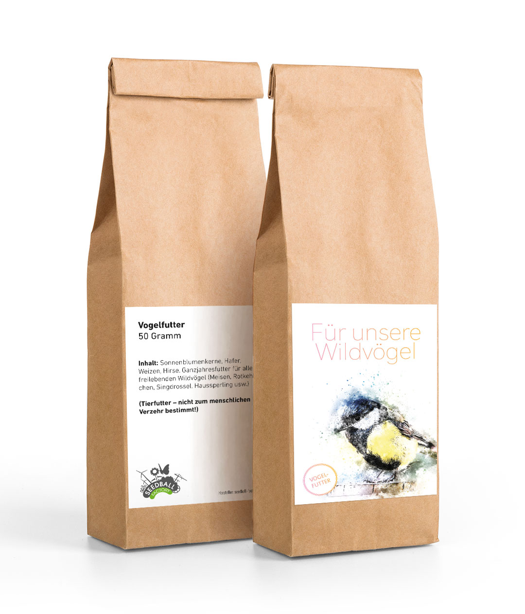 50 Gramm Vogelfutter in Papiertüte - 1