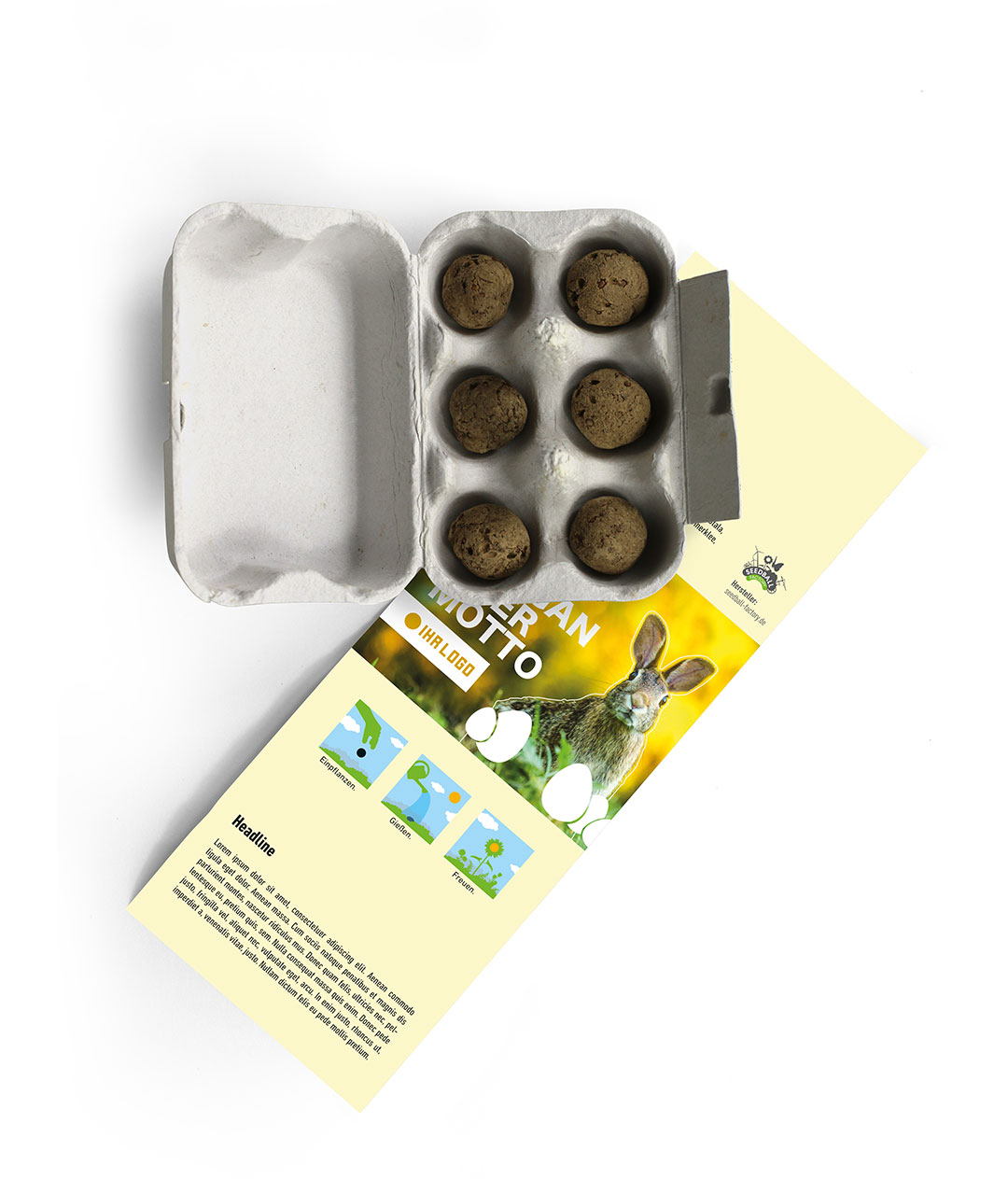 6 Samenkugeln im Mini-Eierkarton - Designvorschlag Ostern 1 – Bild 2