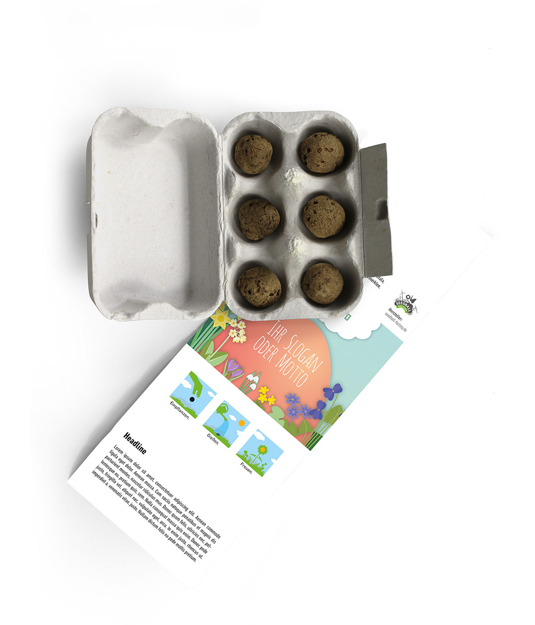 6 Samenkugeln im Mini-Eierkarton - Designvorschlag Ostern 2 – Bild 2